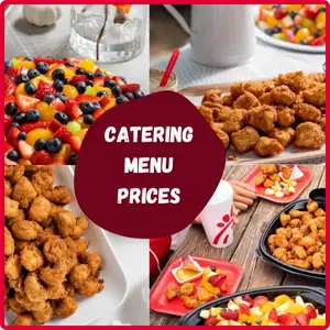 “Chick-fil-A catering menu offering chicken entrees, sides, and desserts for events and gatherings.”