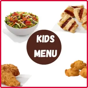 “Kids meal with child-friendly options including chicken nuggets, sides, and a drink.”