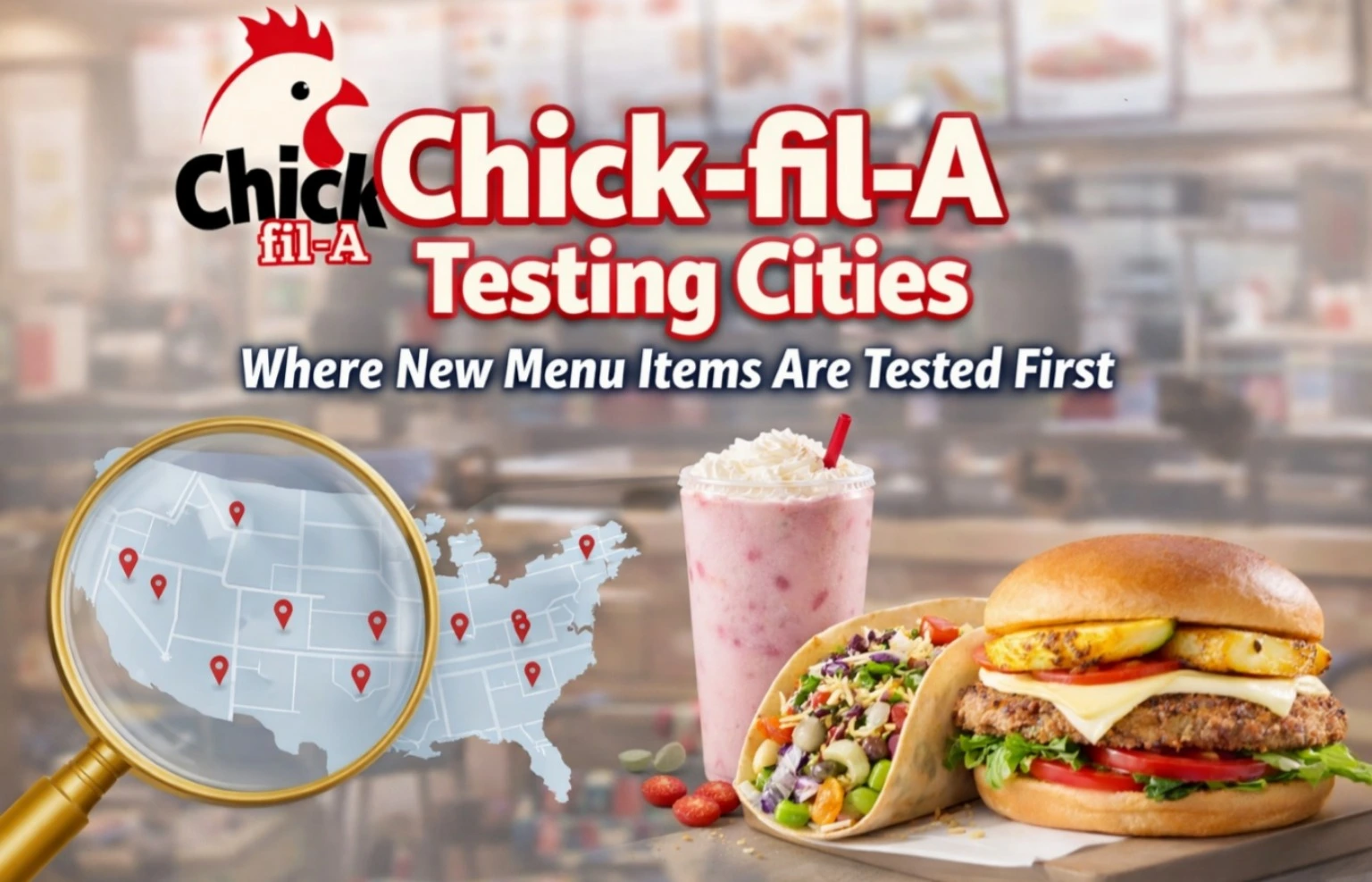 chick-fil-a menu testing cities