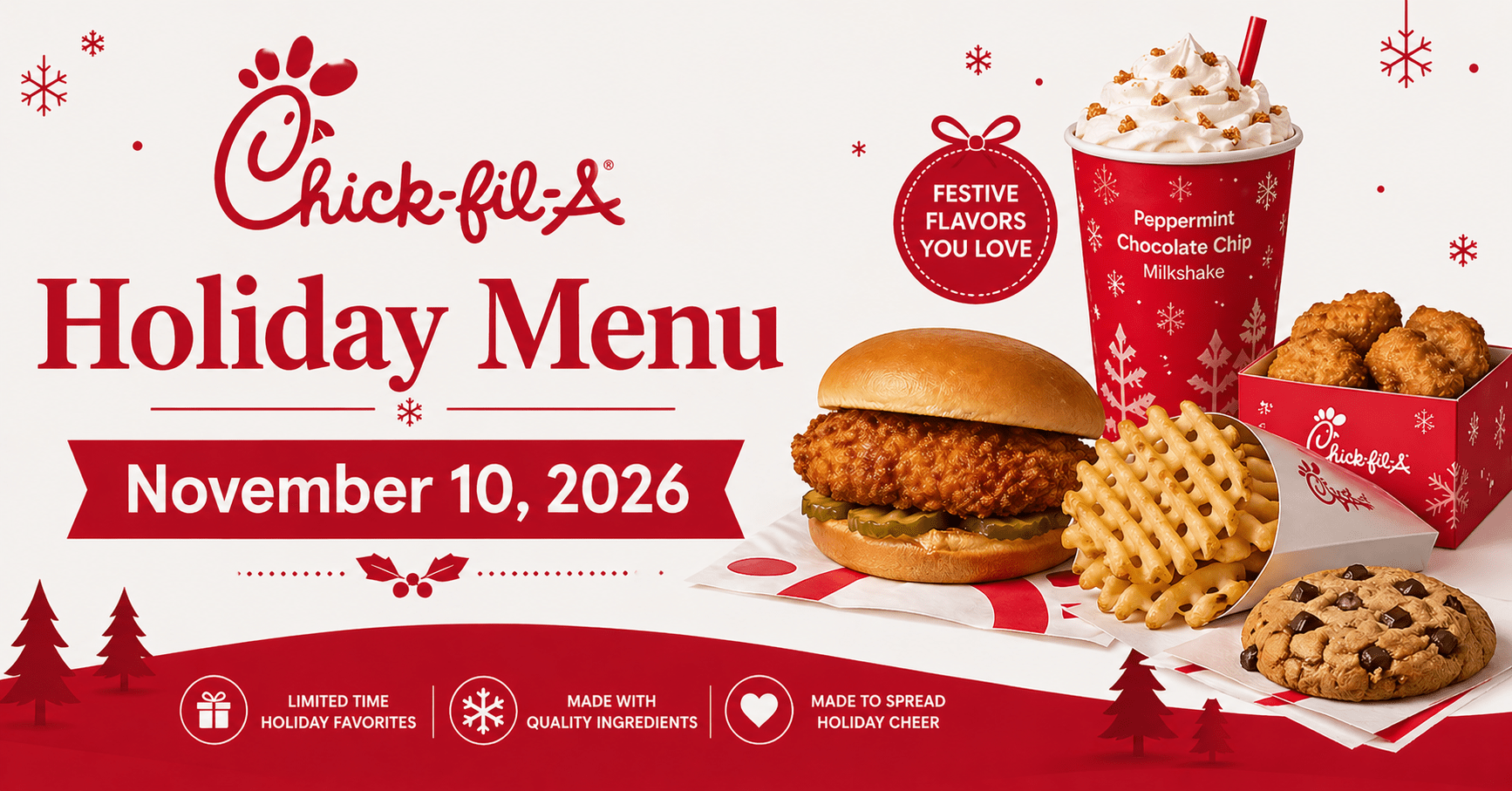 Chick-fil-A Holiday Menu November 10, 2026: Full Menu Items